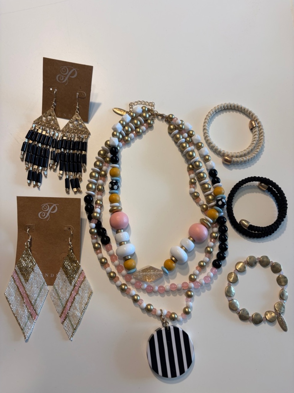 Plunder BUNDLE Multicolor Beaded Necklace,2Earrings, 3 Bracelets! NEW 🎉NWT
